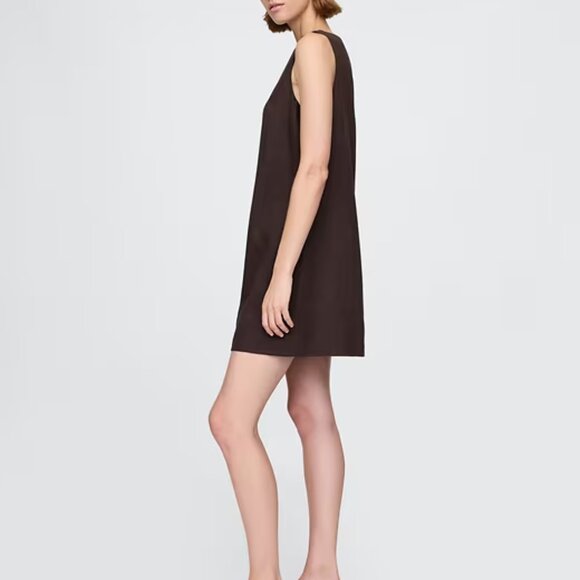 Linen-Blend Mini Shift Dress | Terra Brown | Size S | NWT | GAP - Picture 4 of 5